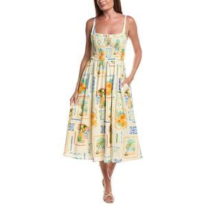 Layered With Love Womens  Sleeveless Linen-Blend Midi Dress, White